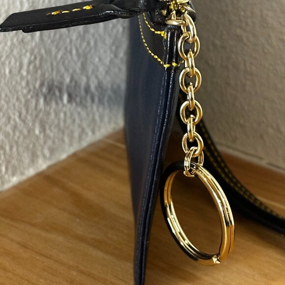 Dooney & Bourke Zip Top Card Case Wristlet Navy Blue EUC - Picture 11 of 14